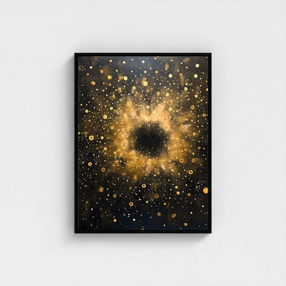 William Morris Abstract Galaxy Framed Wall Art Canvas Print - Vintage Cosmic Gold Space Artwork