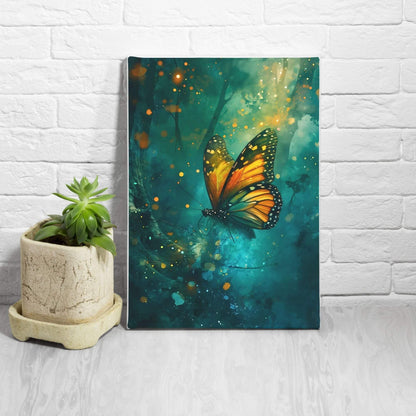 William Morris Butterfly Framed Wall Art Canvas Print - Vintage Nature Insect Artwork