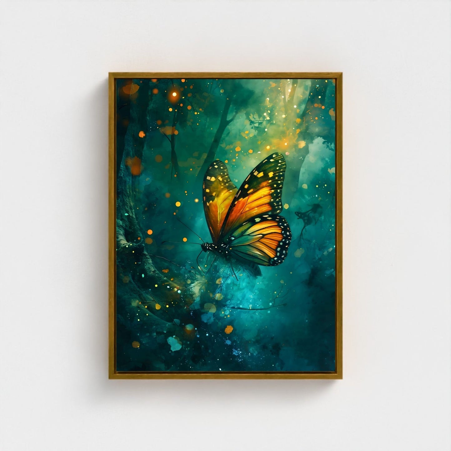 William Morris Butterfly Framed Wall Art Canvas Print - Vintage Nature Insect Artwork