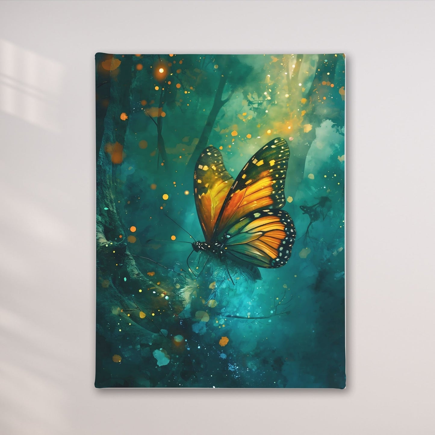 William Morris Butterfly Framed Wall Art Canvas Print - Vintage Nature Insect Artwork