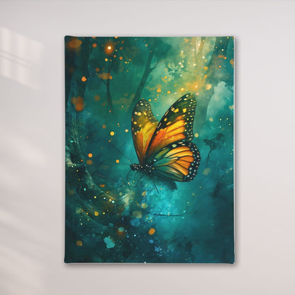 William Morris Butterfly Framed Wall Art Canvas Print - Vintage Nature Insect Artwork