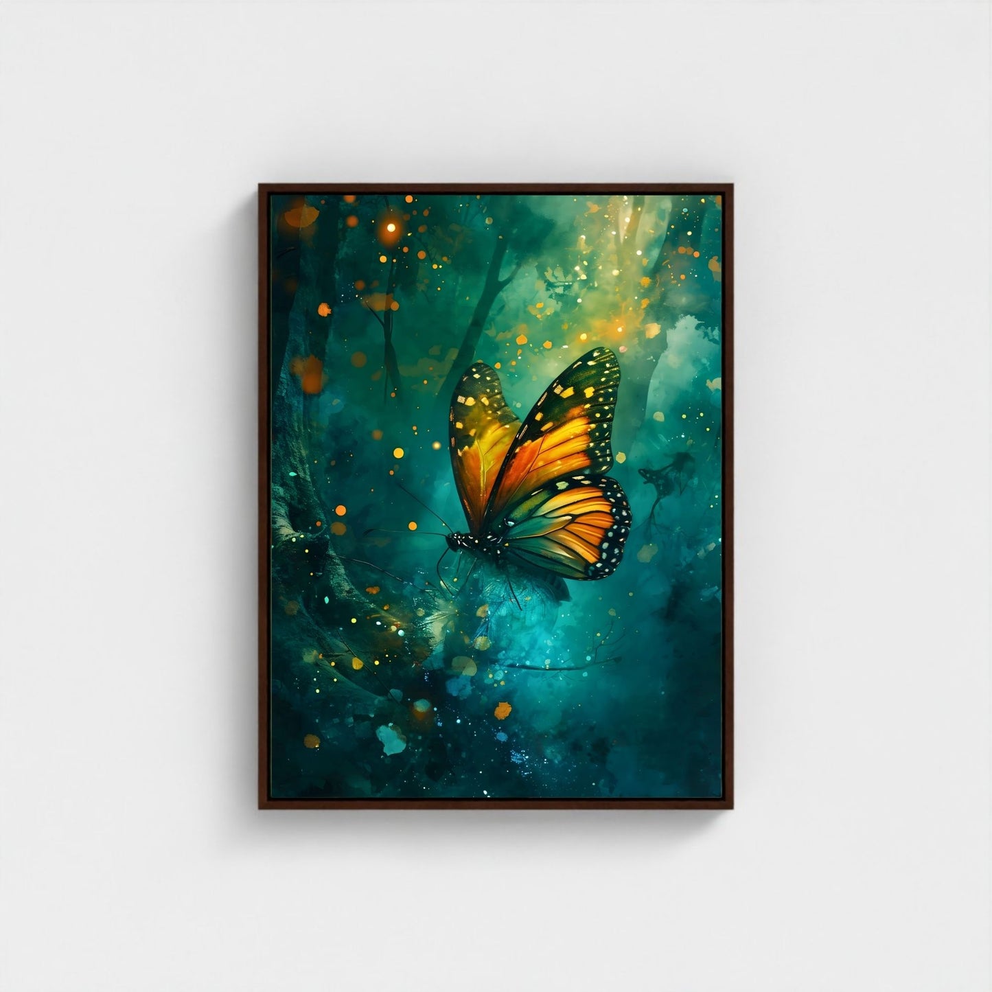 William Morris Butterfly Framed Wall Art Canvas Print - Vintage Nature Insect Artwork