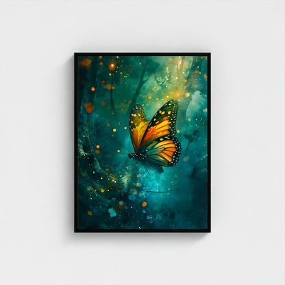 William Morris Butterfly Framed Wall Art Canvas Print - Vintage Nature Insect Artwork