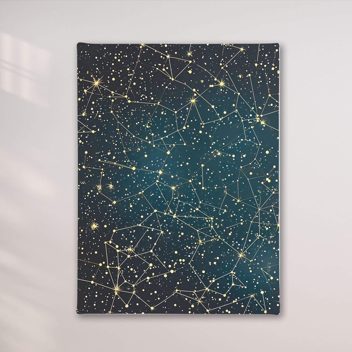 William Morris Constellation Star Map Framed Wall Art Canvas Print - Vintage Celestial Night Sky Artwork