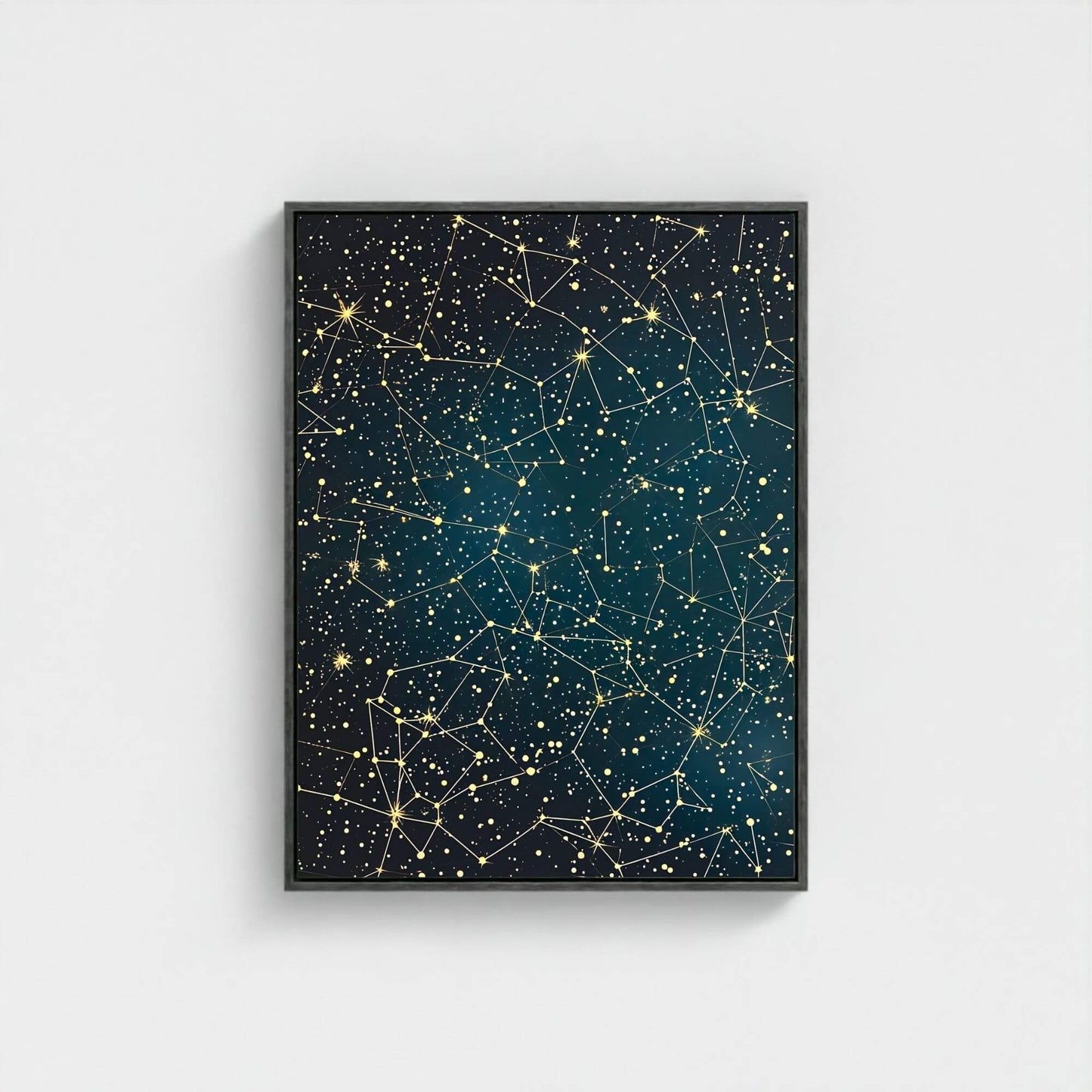 William Morris Constellation Star Map Framed Wall Art Canvas Print - Vintage Celestial Night Sky Artwork