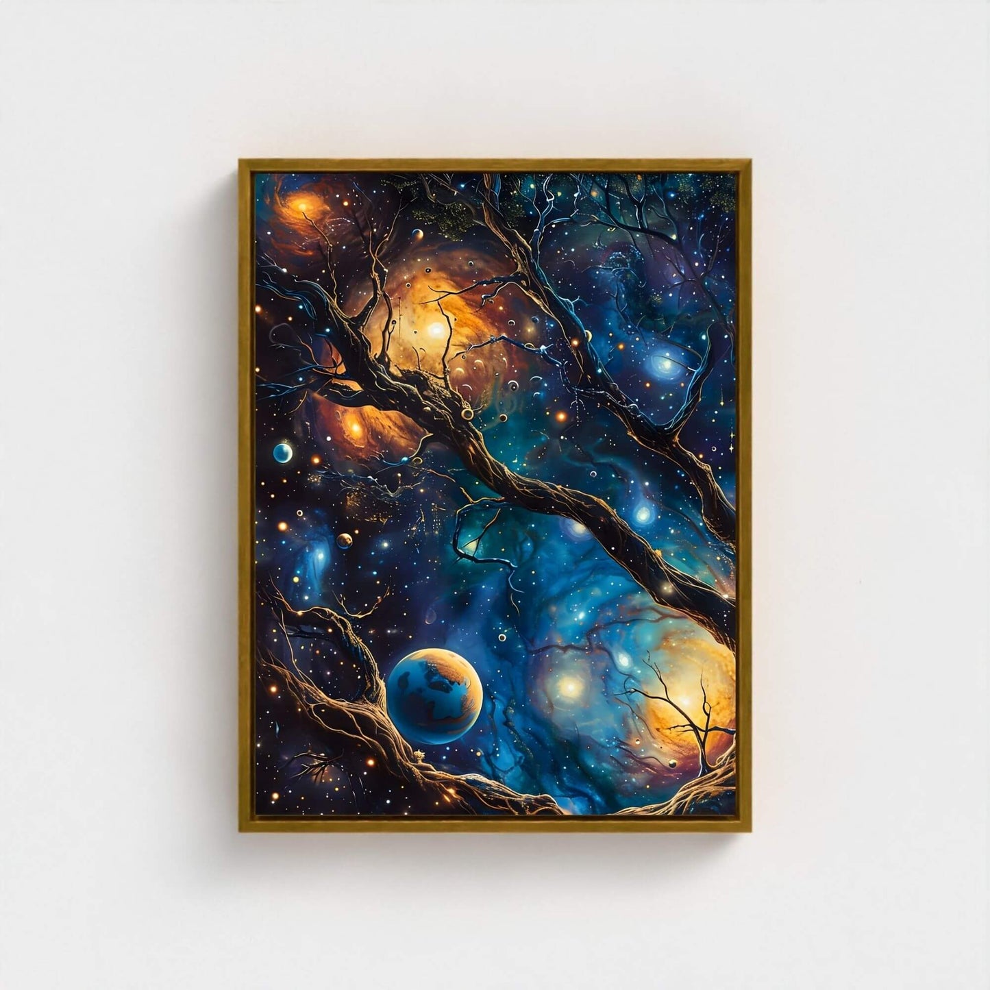 William Morris Cosmic Tree Galaxy Framed Wall Art Canvas Print