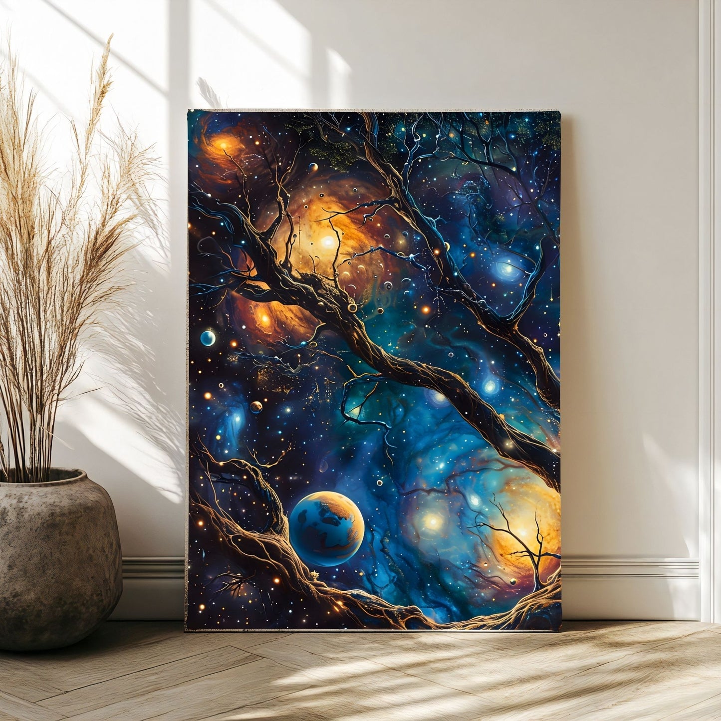 William Morris Cosmic Tree Galaxy Framed Wall Art Canvas Print