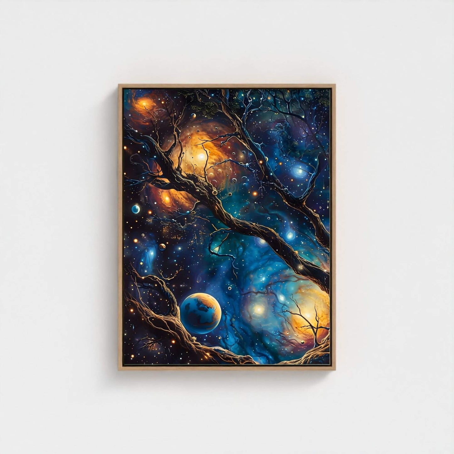William Morris Cosmic Tree Galaxy Framed Wall Art Canvas Print