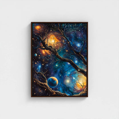 William Morris Cosmic Tree Galaxy Framed Wall Art Canvas Print