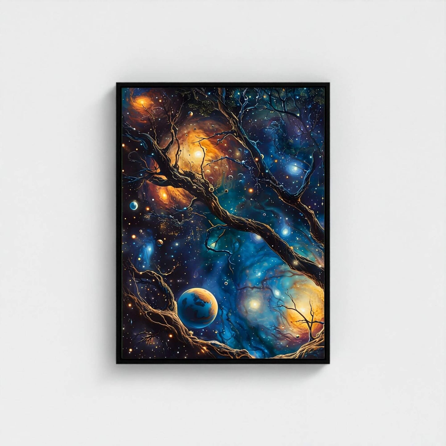 William Morris Cosmic Tree Galaxy Framed Wall Art Canvas Print