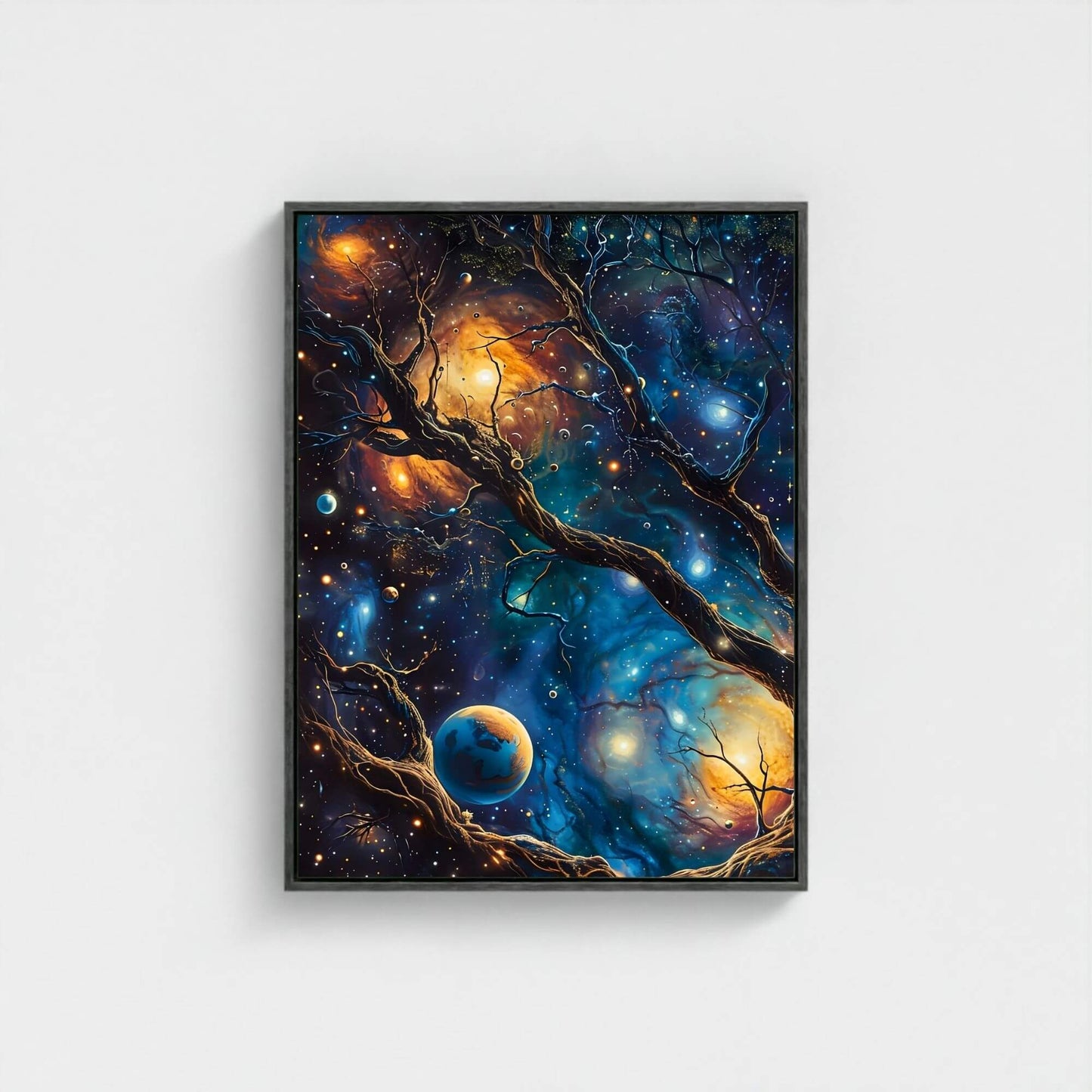 William Morris Cosmic Tree Galaxy Framed Wall Art Canvas Print