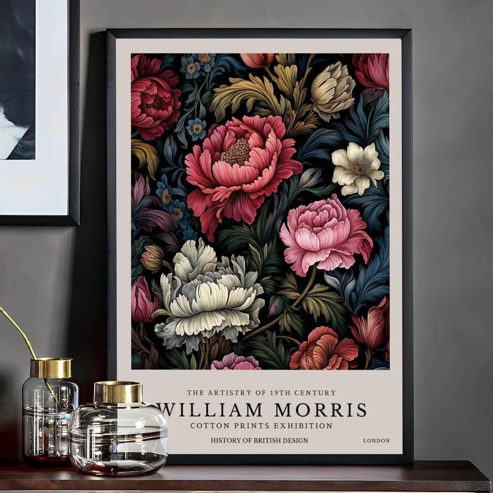 William Morris Wall Art Exhibition Peacock Fox Bumblebee Moon And Stars Pink Peonies Wall Art Canvas Prints For Serene Living Room Bedroom Décor