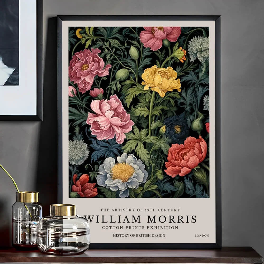 William Morris Wall Art Exhibition Peacock Fox Bumblebee Moon And Stars Pink Peonies Wall Art Canvas Prints For Serene Living Room Bedroom Décor