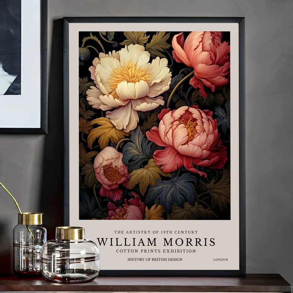 William Morris Wall Art Exhibition Peacock Fox Bumblebee Moon And Stars Pink Peonies Wall Art Canvas Prints For Serene Living Room Bedroom Décor