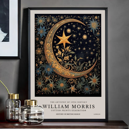 William Morris Wall Art Exhibition Peacock Fox Bumblebee Moon And Stars Pink Peonies Wall Art Canvas Prints For Serene Living Room Bedroom Décor