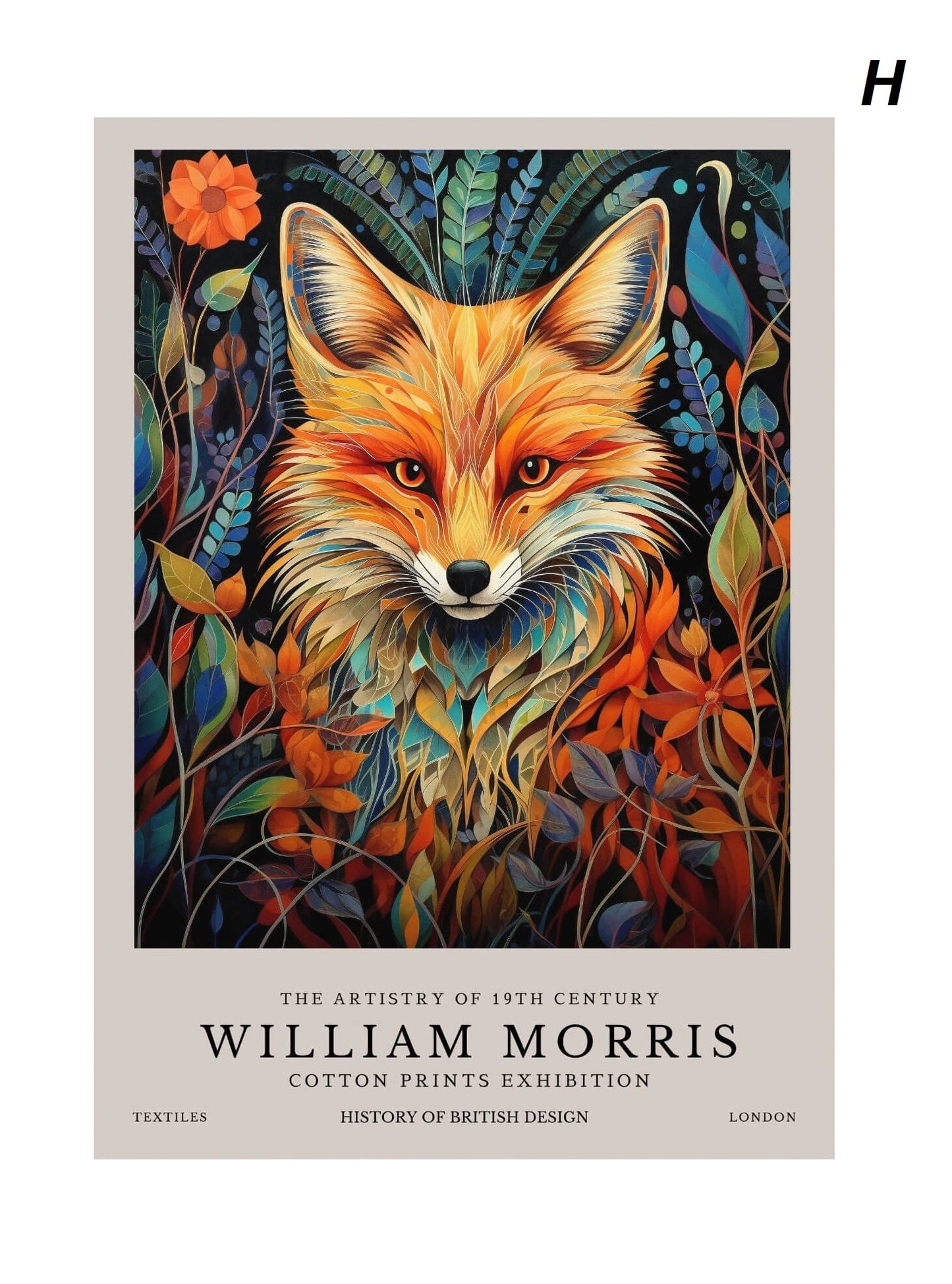 William Morris Wall Art Retro Museum Exhibition Poster Fish Dragon Fox Deer Butterflies Peacock Canvas Prints Fine Art For Living Room Décor