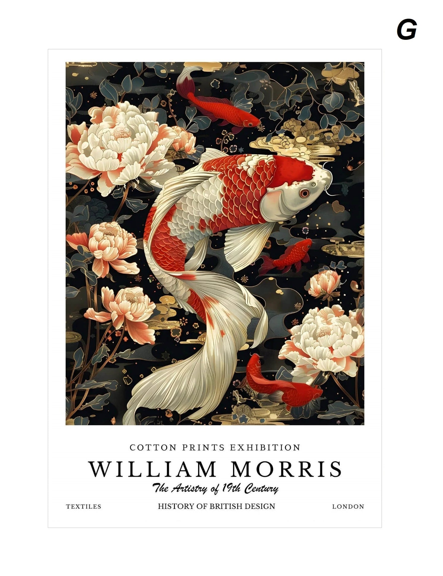 William Morris Wall Art Retro Museum Exhibition Poster Fish Dragon Fox Deer Butterflies Peacock Canvas Prints Fine Art For Living Room Décor