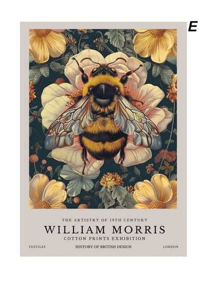 William Morris Wall Art Retro Museum Exhibition Poster Fish Dragon Fox Deer Butterflies Peacock Canvas Prints Fine Art For Living Room Décor