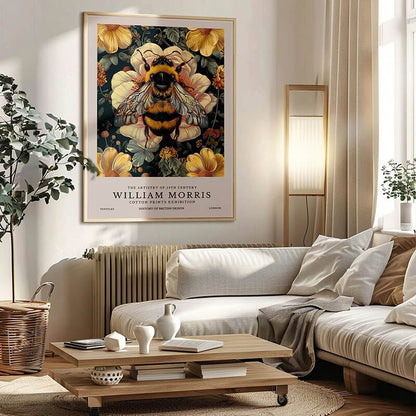 William Morris Wall Art Retro Museum Exhibition Poster Fish Dragon Fox Deer Butterflies Peacock Canvas Prints Fine Art For Living Room Décor