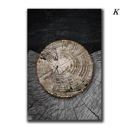 Wood Texture Marble Abstract Golden Canvas Prints Wall Art Luxury Posters For Modern Loft Living Room Home Décor