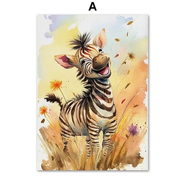 Zebra Elephant Tiger Lion Giraffe Cheetah Canvas Prints Nordic Wall Art Animals Posters For Baby Kids Room Nursery Décor