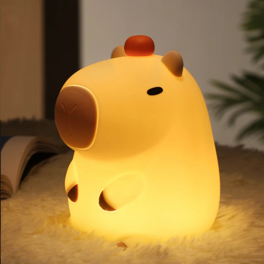Capybara Squishy Lamp Touch Night Light Nursery Silicone Lamp