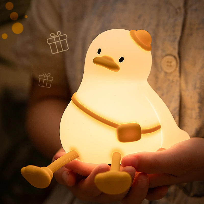 Traveling Duck Silicone Lamp Squishy Night Light Nursery Lamp
