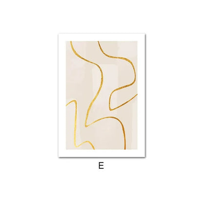 Modern Geometric Wall Art Abstract Line Shape And Form Fine Art Canvas Prints Black Beige Terracotta Pictures For Modern Living Room Décor