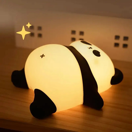 Lying Panda Silicone Lamp Squishy Night Light Nursery Lamp