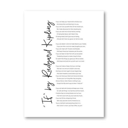 If By Rudyard Kipling Famous Poem Wall Art Minimalist Canvas Prints Literary Classics Posters For Home Office Decor