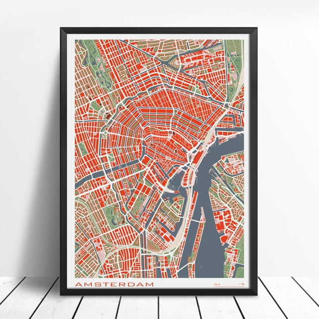 City Maps Wall Art Famous City Paris New London Stockholm Fine Art Canvas Prints For Living Room Home Office Apartment Decor