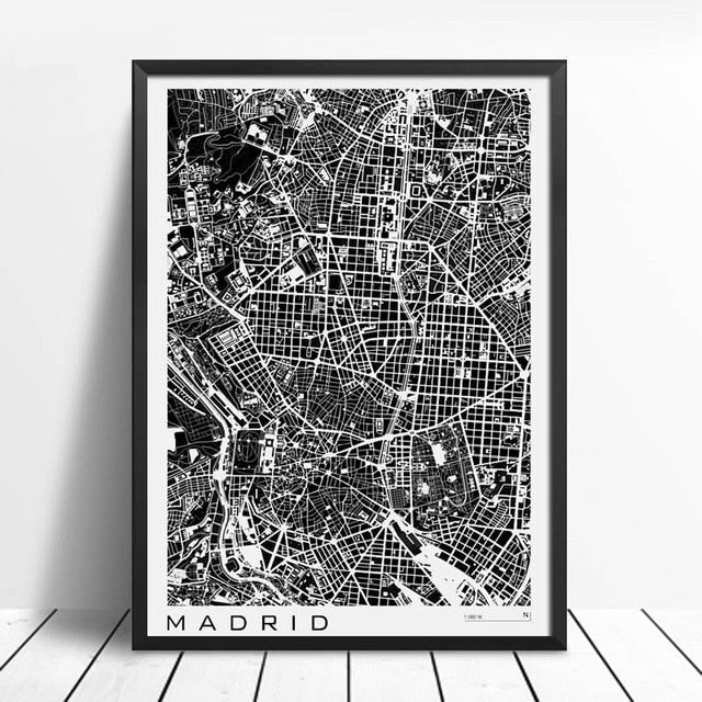 City Maps Wall Art Famous City Paris New London Stockholm Fine Art Canvas Prints For Living Room Home Office Apartment Decor