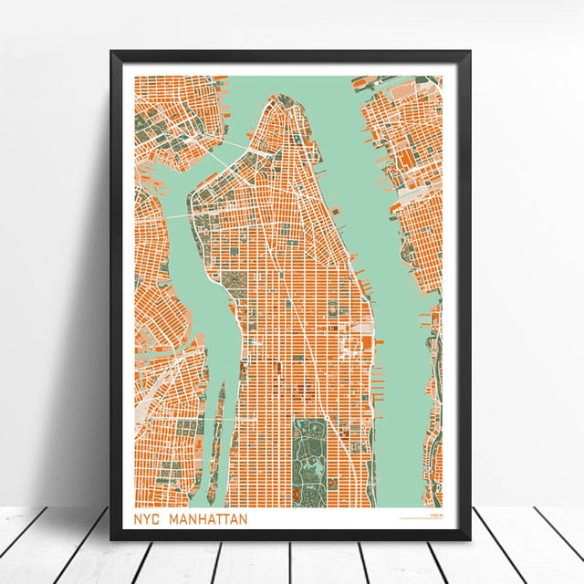 City Maps Wall Art Famous City Paris New London Stockholm Fine Art Canvas Prints For Living Room Home Office Apartment Decor