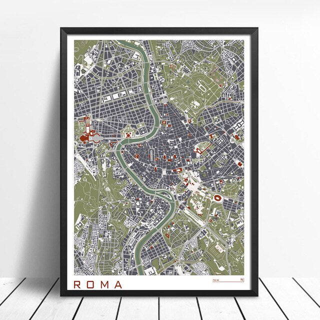 City Maps Wall Art Famous City Paris New London Stockholm Fine Art Canvas Prints For Living Room Home Office Apartment Decor