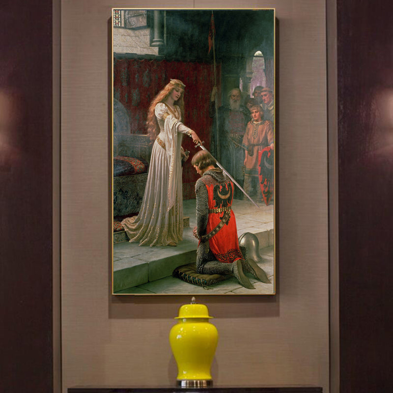 Edmund Blair Leighton The Accolade Poster Canvas Print Famous Paintings Chivalry Wall Art For Modern Home Decor