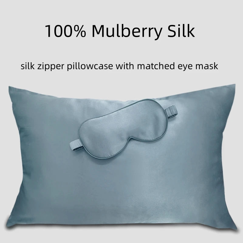 100% Mulberry Silk Beauty Sleep Set (1 pcs Pillowcase, 1 pcs Eye Mask)