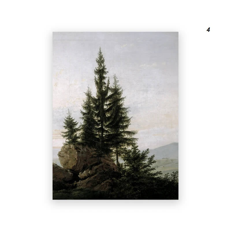 Rustic Nordic Mountain Landscape Canvas Print Vintage Nature Farmhouse Gallery Wall Art For Living Room Home Décor