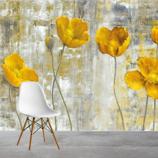 Yellow Flowers Modern Wall Mural (SqM)