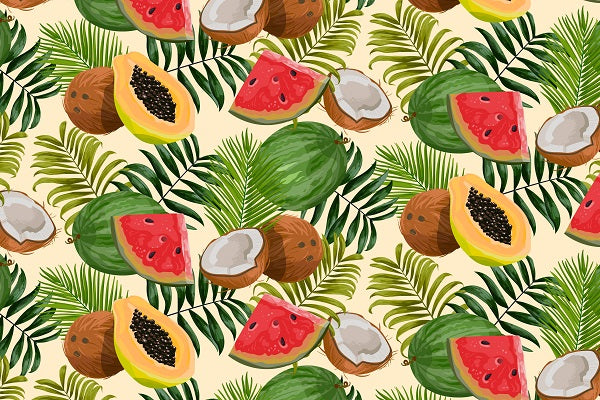 Tropical Fruits Pattern Mural Wallpaper (SqM)