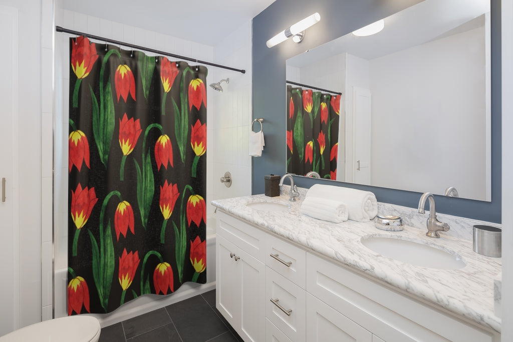 Abstract Tulips Shower Curtains