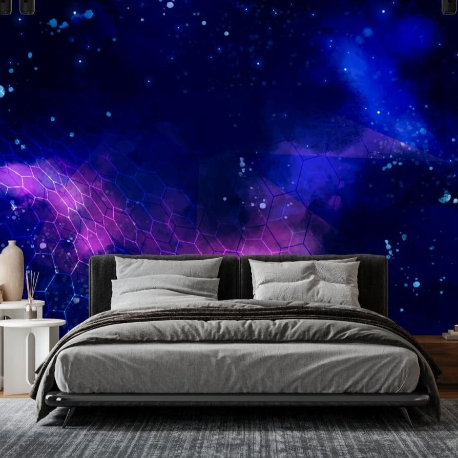 Blue Technology Galaxy Mural Wallpaper (SqM)