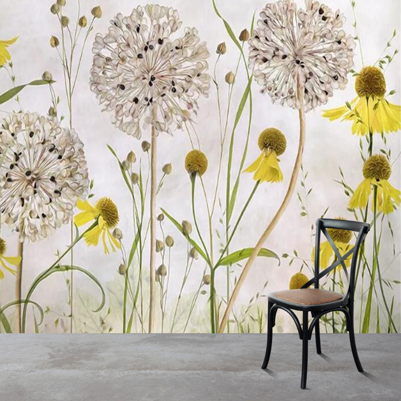 Vintage Dandelion Mural Wallpaper (SqM)