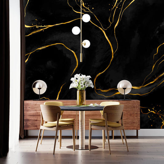 Black Marble Mural Wallpaper (SqM)