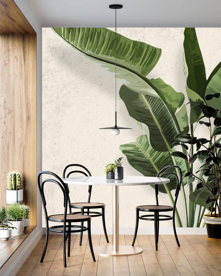 Large Banana Leaves Watercolor Mural Wallpaper (SqM)