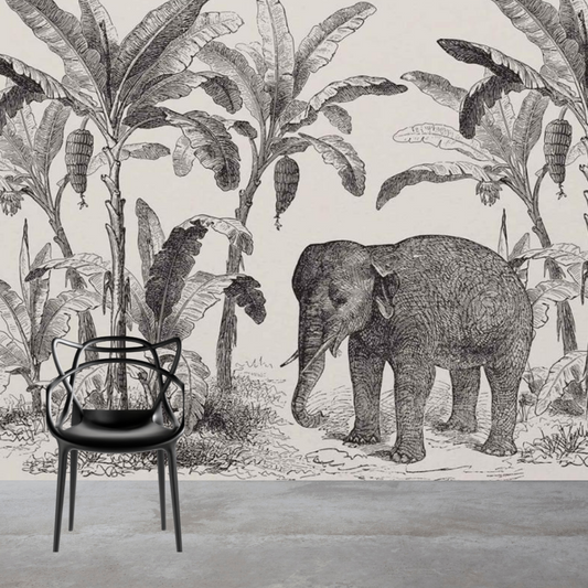 Loxodonta Vintage Elephant Mural Wallpaper (SqM)