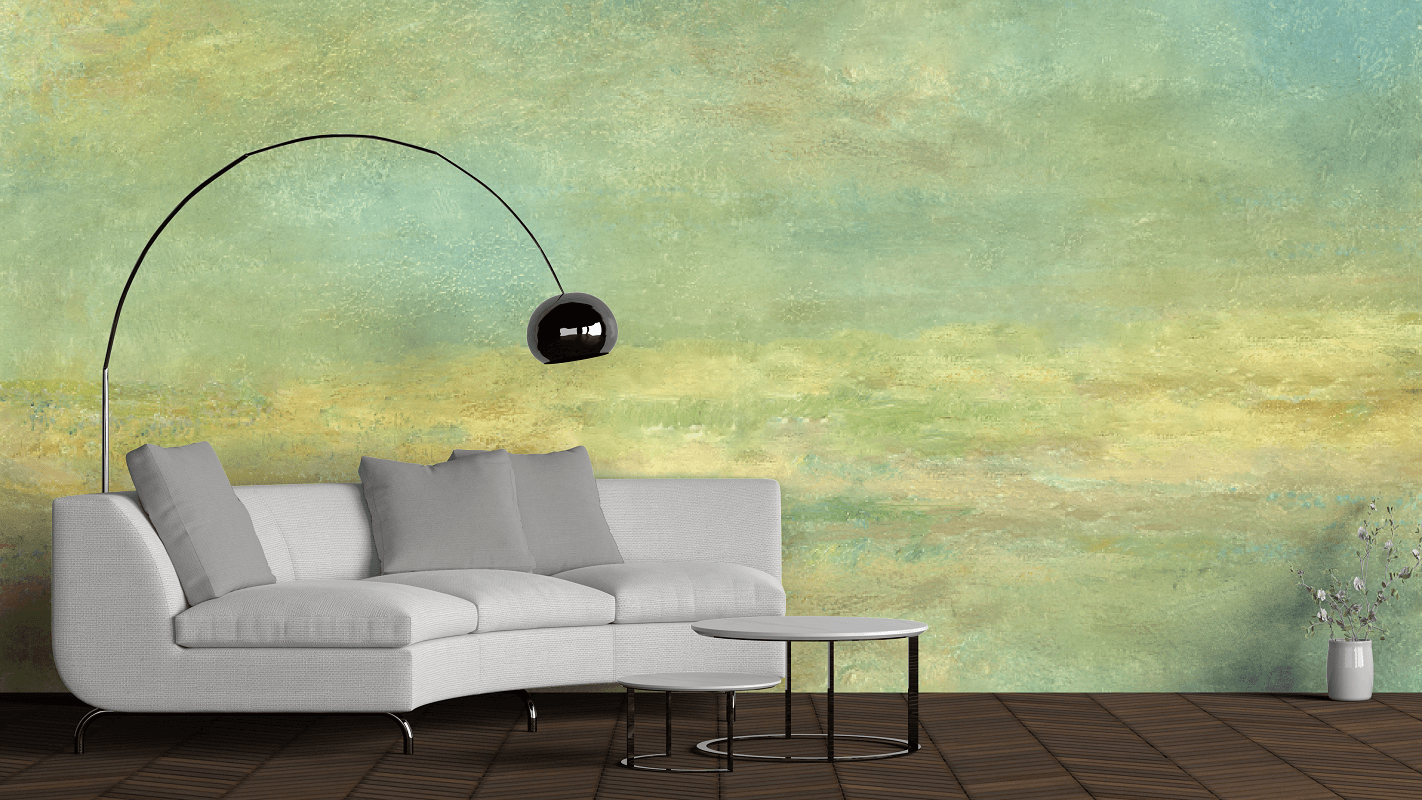 Green Grungy Mural Wallpaper (SqM)