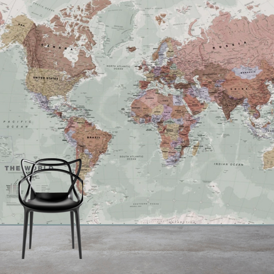 Giant World Map Mural Wallpaper (SqM)