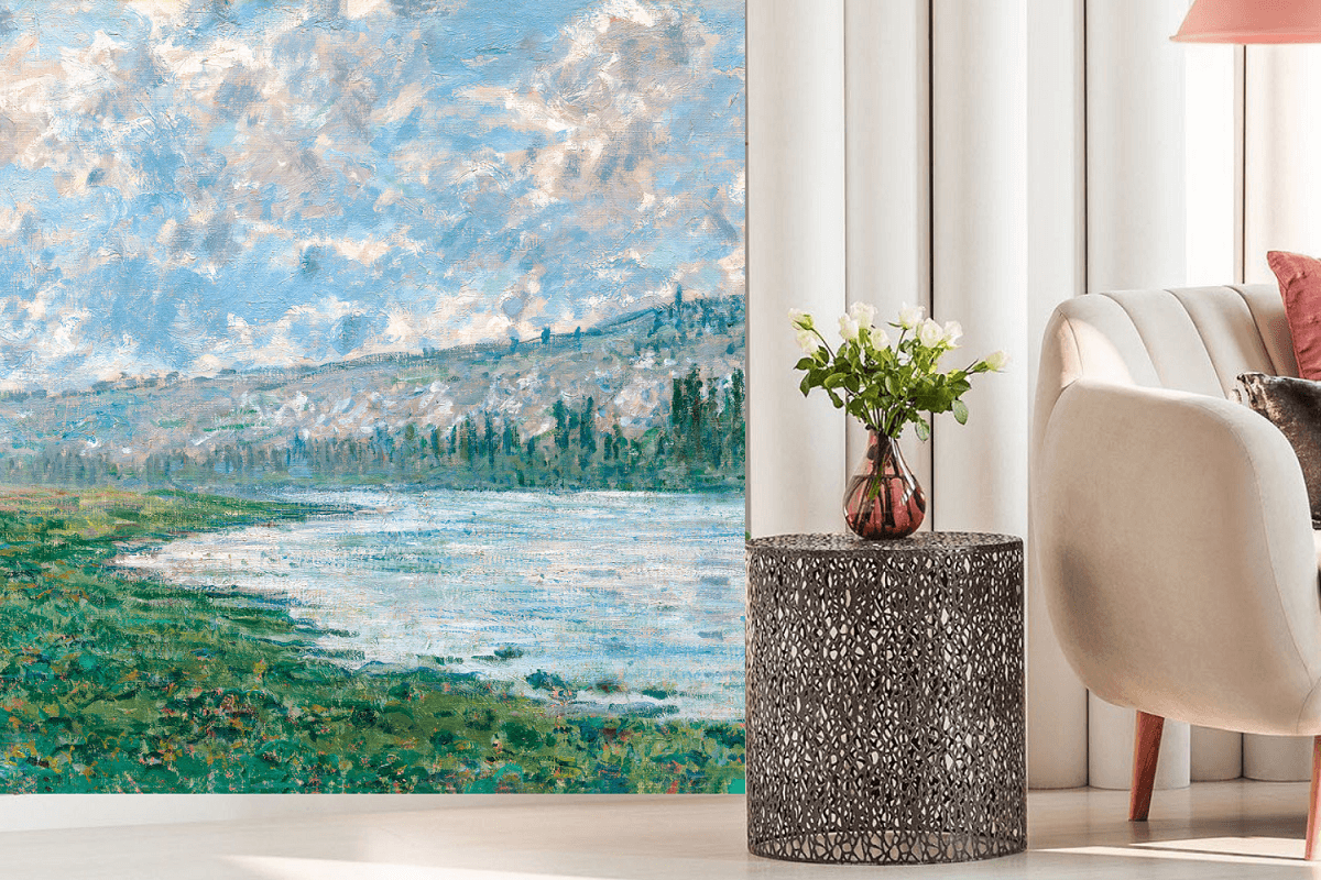 The Seine at Vetheuil by Monet Mural Wallpaper (SqM)