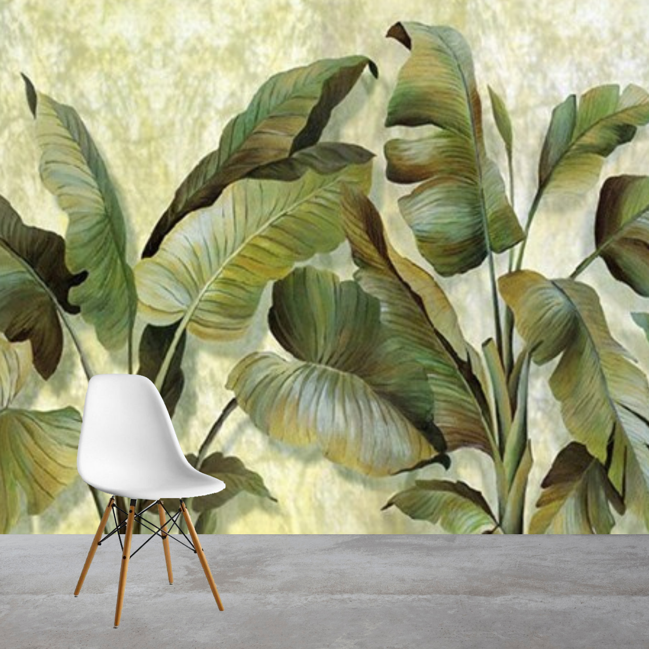 Retro Banana Leaves Mural Wallpaper (SqM)