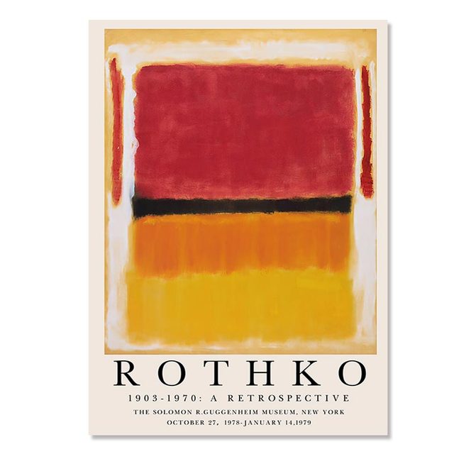 Abstract Yayoi Kusama Matisse Rothko Exhibition Canvas Prints | Minimalist Impressionism Famous Painting Wall Art For Loft Living Room Office Modern Home Décor